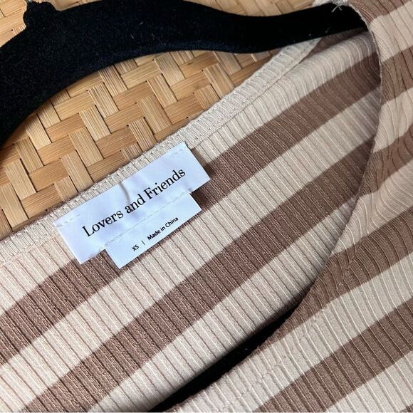 Lovers and friends kat mini dress in camel stripe - Picture 3 of 7